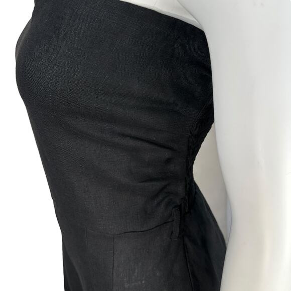 Faithful the Brand Alegrias Strapless Linen Jumpsuit Size 8 Black Vacation Beach - Picture 11 of 13